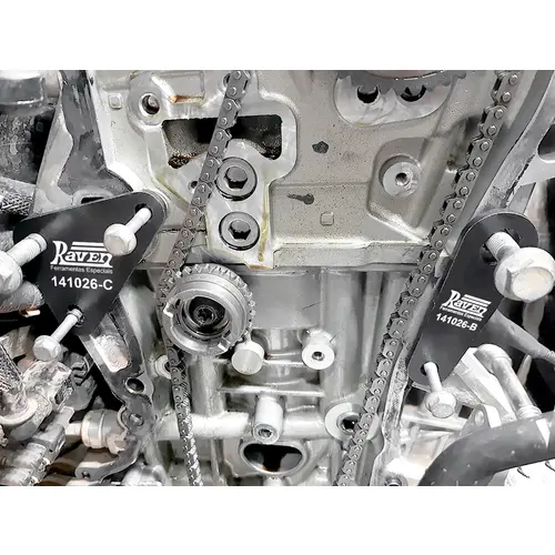 Par de gabaritos para alinhar o cabeçote em relação ao bloco do motor Fiat / Stellantis GSE 1.0 12V (3 cils.) MultiAir turbo T200 raven 141026