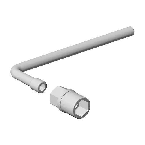 Conjunto com soquete vazado de 16 mm (com sextavado externo de 20 mm) e chave L sextavada de 7 mm para porca do amortecedor dianteiro renault raven 153006