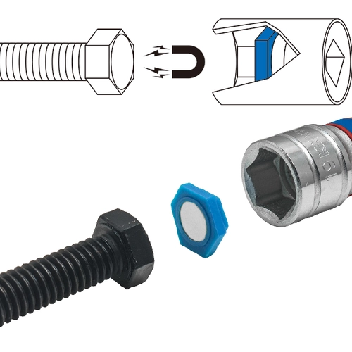 JOGO C/11 INSERTOS MAGNETICOS P/SOQUETE 8-19MM 91000M KING TONY