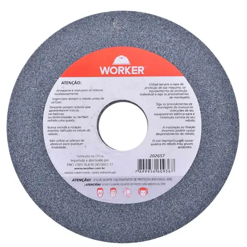 Rebolo Reto Uso Geral 6" x 3/4" Worker