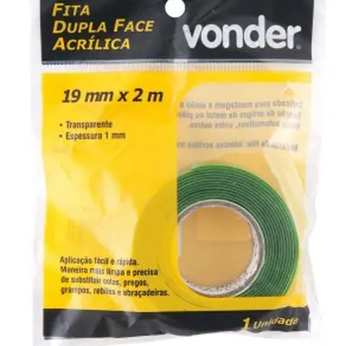 Fita dupla face acrílica 19mm x 2m - VONDER