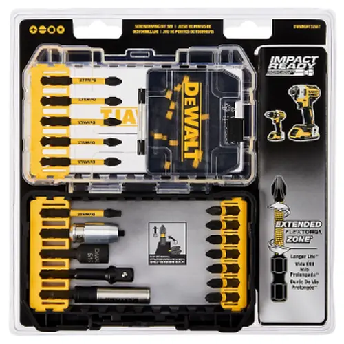 Jogo de bits de impacto  FlexTorq IMPACT READY com sistema ToughCase 32 peças DEWALT DWANGFT32SET