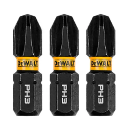 BITS PHILLIPS PH3 FLEXTORQ 1'' (2,5CM) CARTELA COM 3 UNIDADES DWAF1PH3IR3 DEWALT