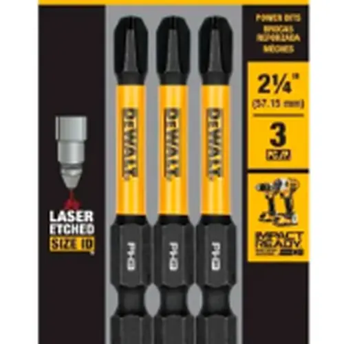 BITS PHILLIPS PH3 FLEXTORQ 2.1/4'' (5,7CM) CARTELA COM 3 UNIDADES DWAF2PH3IR3 DEWALT