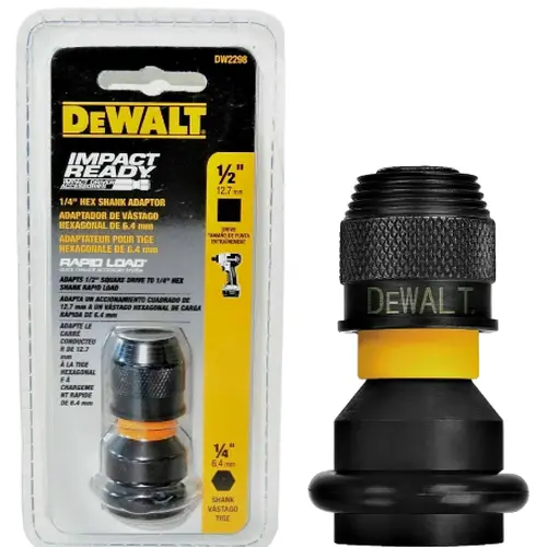 ADAPTADOR DE SOQUETE 1/2 PARA BITS 1/4 DE IMPACTO DW2298 DEWALT