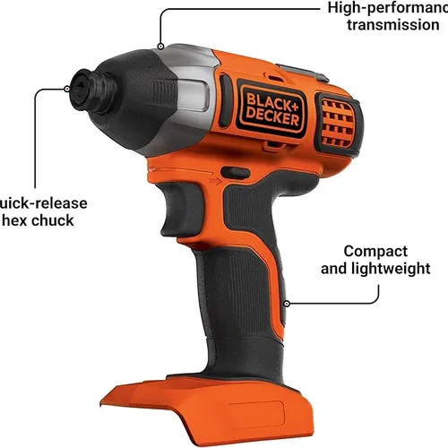 PARAFUSADEIRA DE IMPACTO 1/4" 20V  SEM BATERIA E CARREGADOR BDCI20B BLACK DECKER