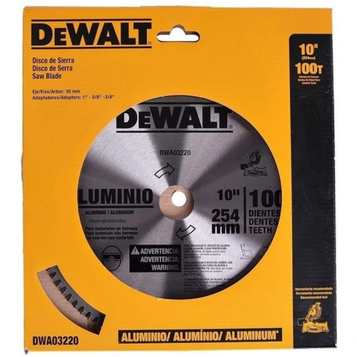 Disco De Serra 10" 250mm 100d para alumínio -  Dewalt DWA03220