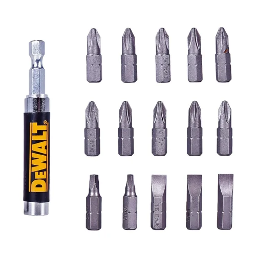 Jogo de Bits 16 Peças com Guia Magnético Jogo Dewalt - DW2053