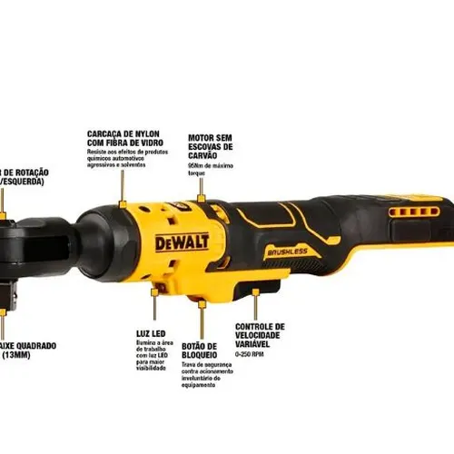 Chave catraca 1/2 ratchet 20V(95NM) - DEWALT DCF512B