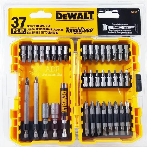 Jogo de 37 Peças Para Parafusadeira Com Estojo - DEWALT DW2163