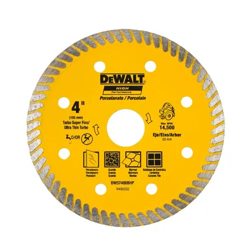DISCO DIAMANTADO PORCELANATO 4" (105MM) - SERRA MÁRMORE - DEWALT DW57400BHP