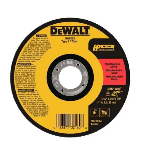 Disco de corte inox 4.1/2 - DEWALT DW8062