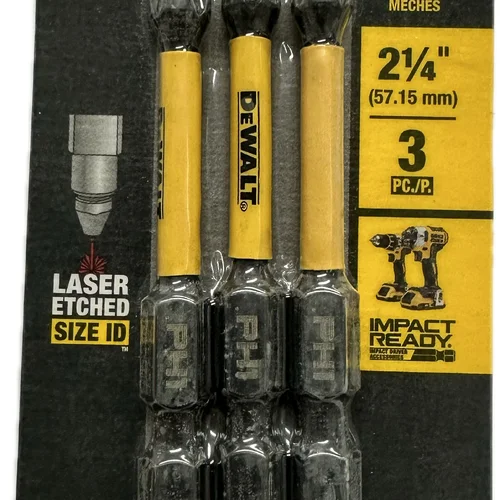 BITS PHILLIPS PH1 FLEXTORQ 2.1/4'' (5,7CM) CARTELA COM 3 UNIDADES DWAF2PH1IR3 DEWALT