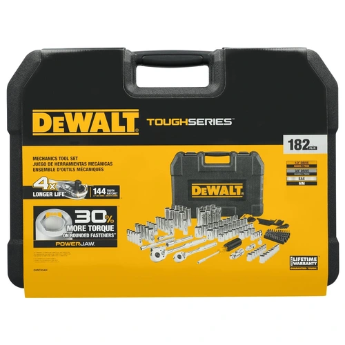 JOGO DE FERRAMENTAS MECÂNICAS 3/8” e 1/2" 182 PEÇAS DWMT45404 DEWALT