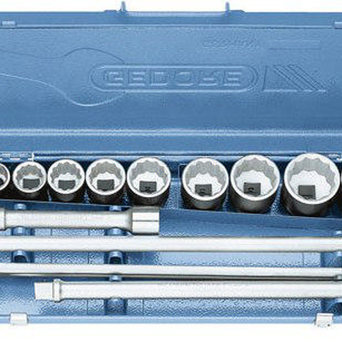 JOGO DE SOQUETE E ACESSÓRIOS 3/4" - 22 A 50MM 14 PEÇAS D32EMU - GEDORE 017201