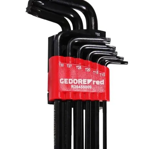 Jogo de Chaves L Hexalobular Longas CR-V T10 à T50 com 9 Peças - GEDORE RED-R36455009