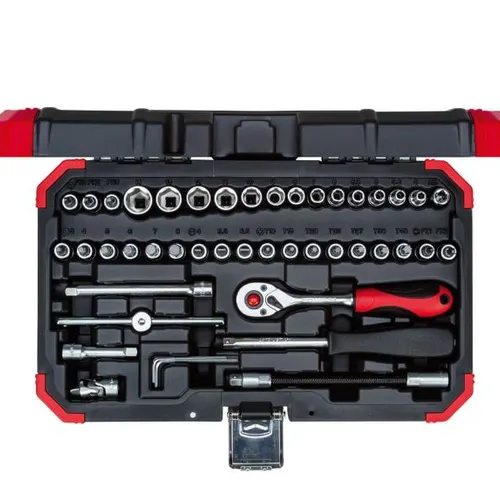 Jogo de Soquetes Sextavados com Encaixe de 1/4 Pol. com 46 Peças - GEDORE RED R49003046