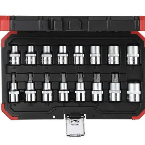 Jogo de Soquetes e Chaves Soquete tipo Tork com Encaixe de 1/2 Pol. 16 Peças - GEDORE RED R68003016