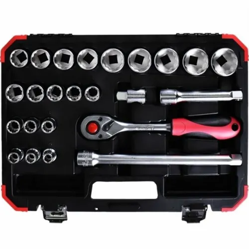 Jogo de Soquetes Sextavados com Encaixe 1/2 Pol. 24 Peças - GEDORE RED R69003024