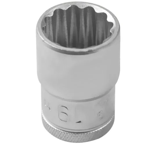 Soquete Estriado Curto 19mm com Encaixe 1/2Pol. - GEDORE-D19-19MM