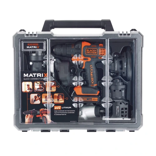 Kit Ferramenta Combinada 6 Em 1 Matrix 20v c/ 2 baterias - BlackDecker - Bdcdm6kitc-BR