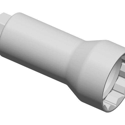 Soquete estriado de 54,5mm longo, para porca de retenção da árvore de saída da caixa de transmissão manual de 6 marchas Ford - RAVEN 122005