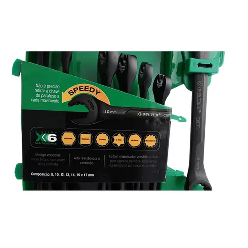 Jogo de Chaves Combinadas Speedy X6 Black Edition - BELZER CX6RWM7B