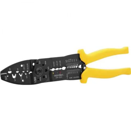 Alicate prensa terminais pré-isolado 0,5 mm² a 5,5 mm² AP 055 - VONDER 36.86.200.400