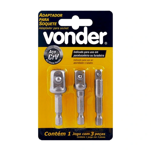 Jogo de Adaptador para Soquetes com 3 Peças - Vonder