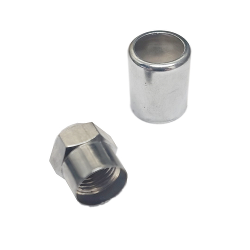 Tampa válvula bico pneu carro/moto metal cromado - Kit 4 peças EATON