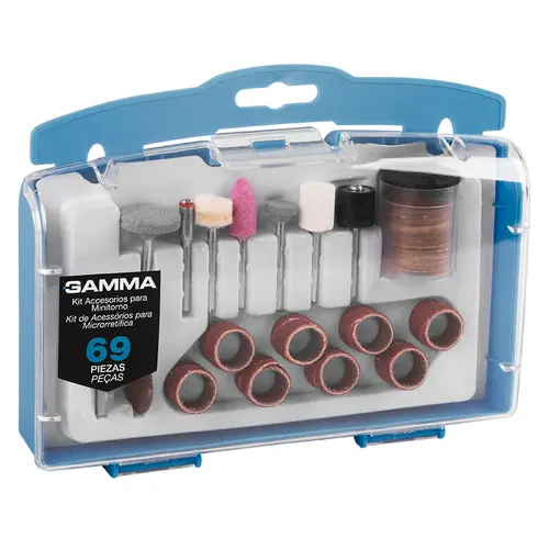 Kit de Acessórios para Microrretífica com 69 Peças - GAMMA G19504AC