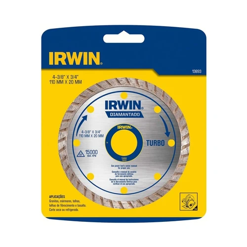 DISCO CORTE DIAMANTADO TURBO 110X20 MM - 13893 IRWIN