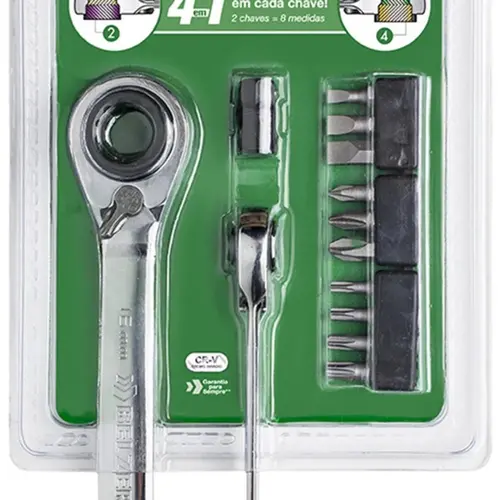 Jogo de Chaves Estrela Quadbox em Milímetro com Catraca Reversível 13 Peças - BELZER 85210DBJ