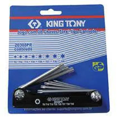 Jogo De Chave Torx Tipo Canivete 8pçs - KING TONY 20308PR