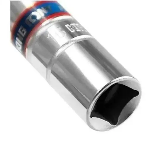 Soquete de Vela Estriado 14mm com Borracha e Encaixe de 3/8 Pol. - KINGTONY 36B014