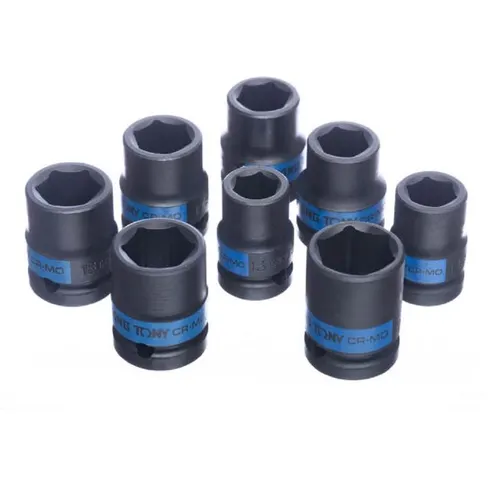 Jogo de Soquetes Sextavados de Impacto com Encaixe de 1/2 Pol. com 8 Peças - KINGTONY 4408MP02