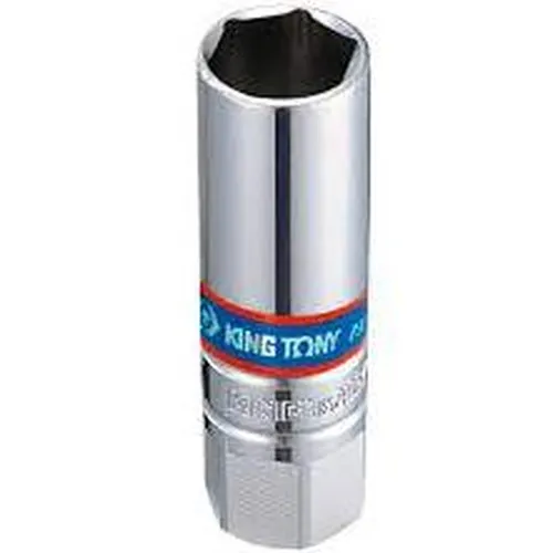 Chave de vela tipo soquete 16mm x 1/2 sextavado com anél de borracha - KING TONY 463516R