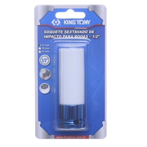 Soquete de impacto longo extra fino 1/2x17mm - KING TONY 494517MX