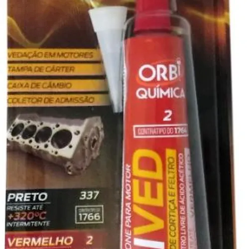 Cola silicone alta temperatura vermelha - ORBI