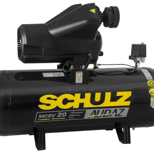 Compressor de Ar Audaz 5HP 20 Pés 200L 175lbf Trifásico 220V - SCHULZ MCSV20/200-220V
