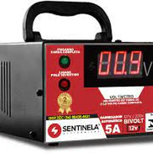 CARREGADOR DE BATERIA 5A S/auxiliar 12 V  - SENTINELA CA512