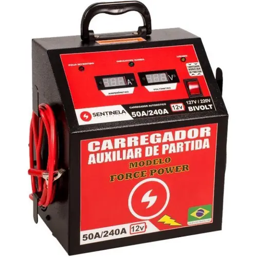 CARREGADOR DE BATERIA 50A c/auxiliar 12V - SENTINELA CAV5012