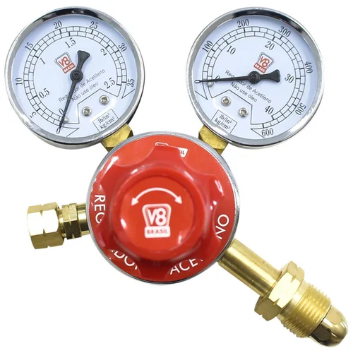 Regulador de pressão acetileno -  V8 BRASIL 110183