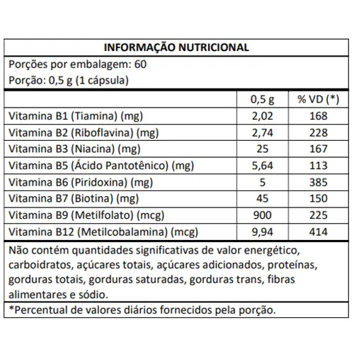 Complexo B Max (60 caps) - Masterway Suplementos